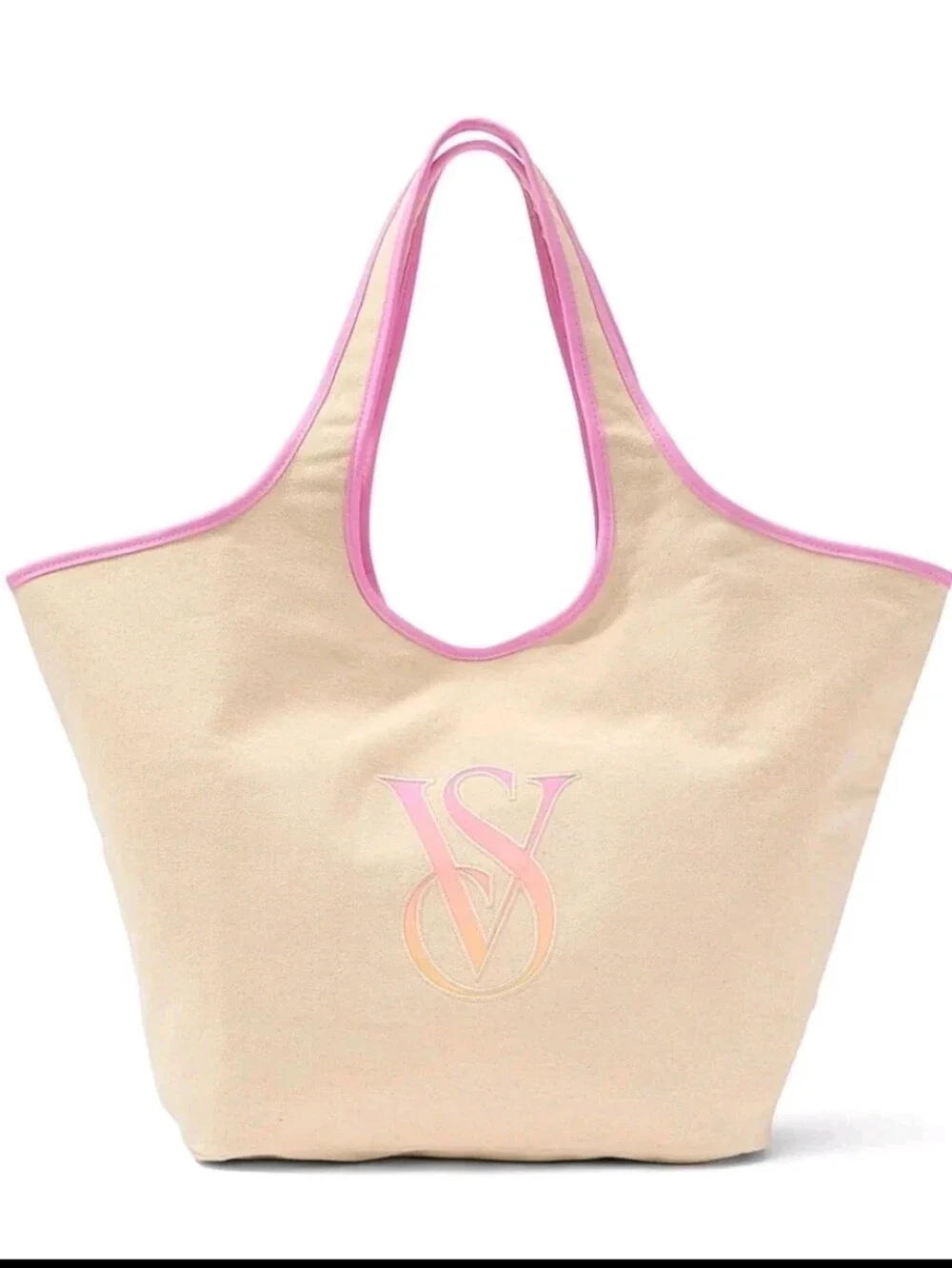Victoria’s Secret Ombré Monogram VS Logo Canvas Tote Bag NWT